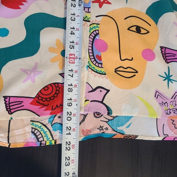 Sunburst Kiss Art to Wear All Over Print Top Blouse NEW L Dopamine Funky - Picture 7 of 7